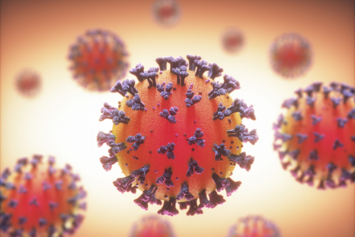 Close up view of coronavirus