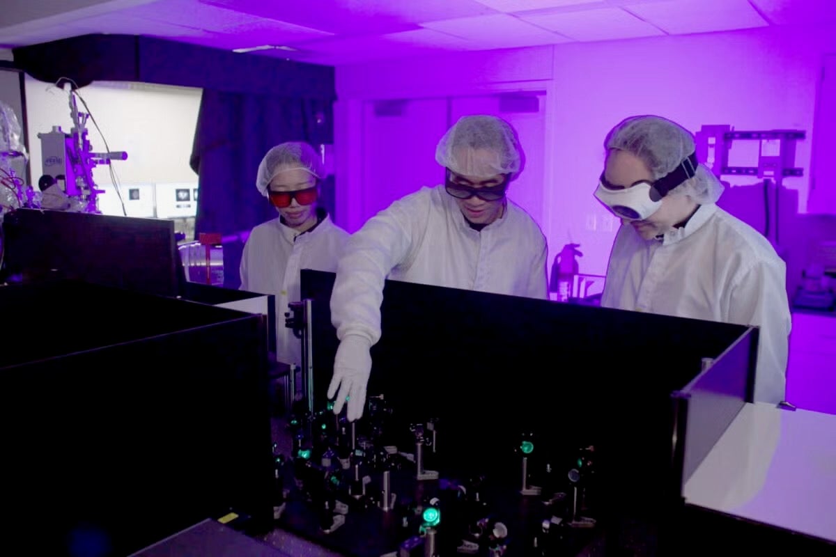 Physicist Edoardo Baldini and his team advance quantum discoveries in the Love, Tito’s Quantum Materials Characterization Lab in Welch Hall.