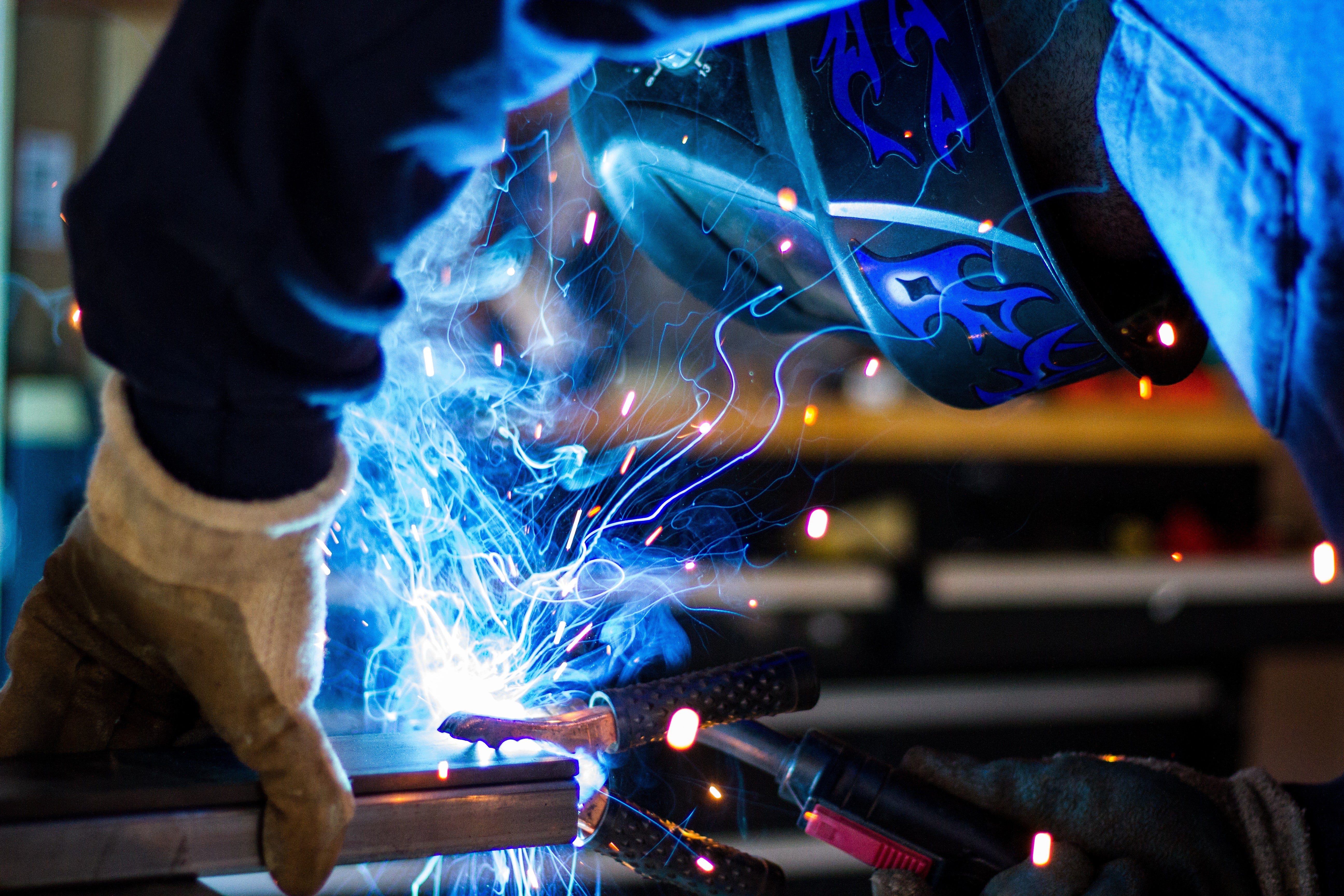 A welder at work
