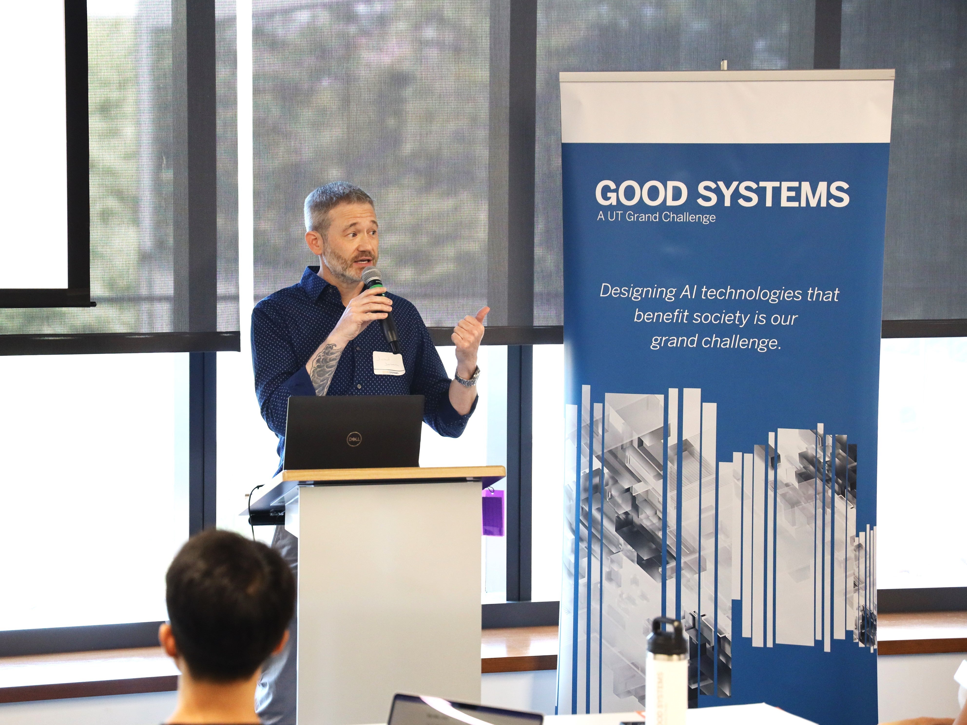 Jared Jensen presents at Good Systems’ annual research kickoff event on September 26th.