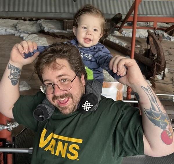 OVPR Senior Administrative Associate Michael Humphrey with his two-year-old son, Sam