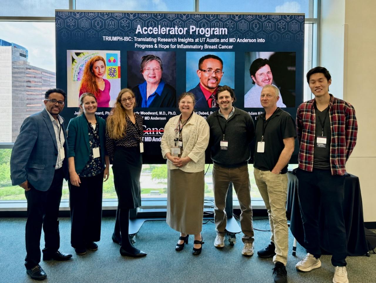 The TRIUMPH-IBC research team presents a poster at the UT Austin - UT MD Anderson Collaborative Research Symposium in Houston. Courtesy of The University of Texas MD Anderson Cancer Center.