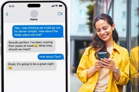 A woman is texting