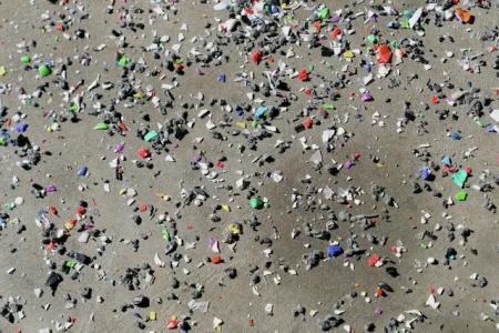 microplastic on beach