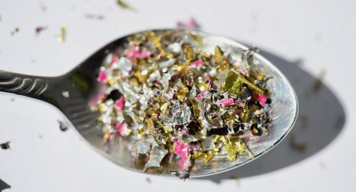 Microplastics in a spoon